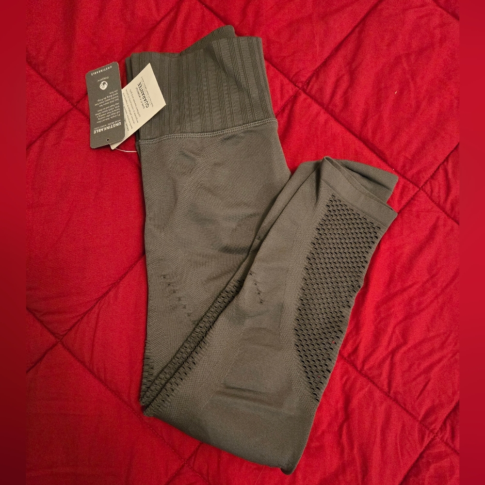 Athleta Grey Cropped Net Leggings